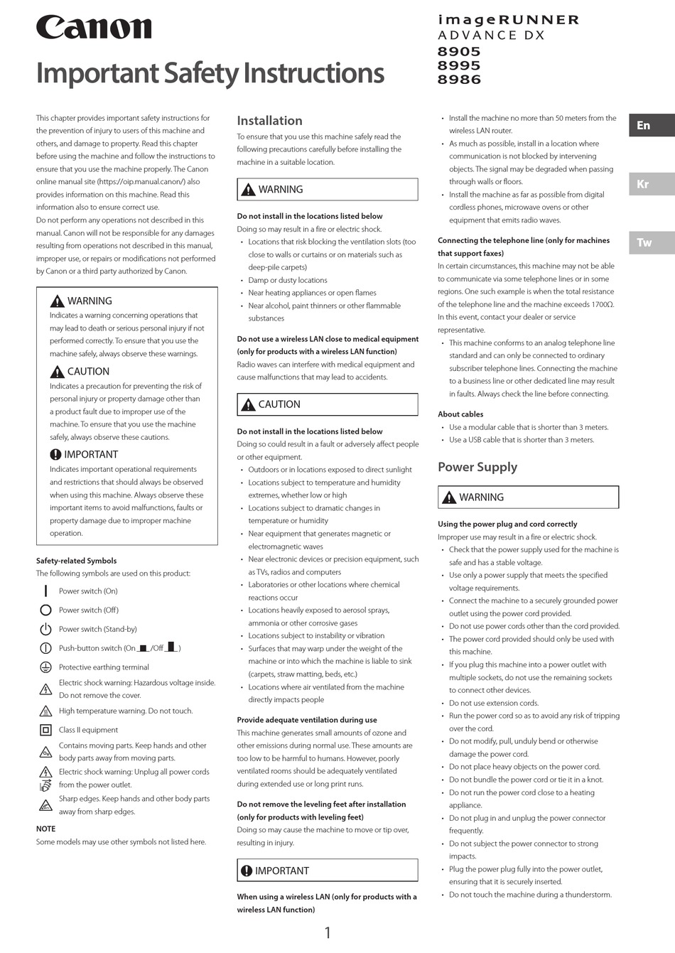 CANON IMAGERUNNER ADVANCE DX 8905 MANUAL Pdf Download | ManualsLib