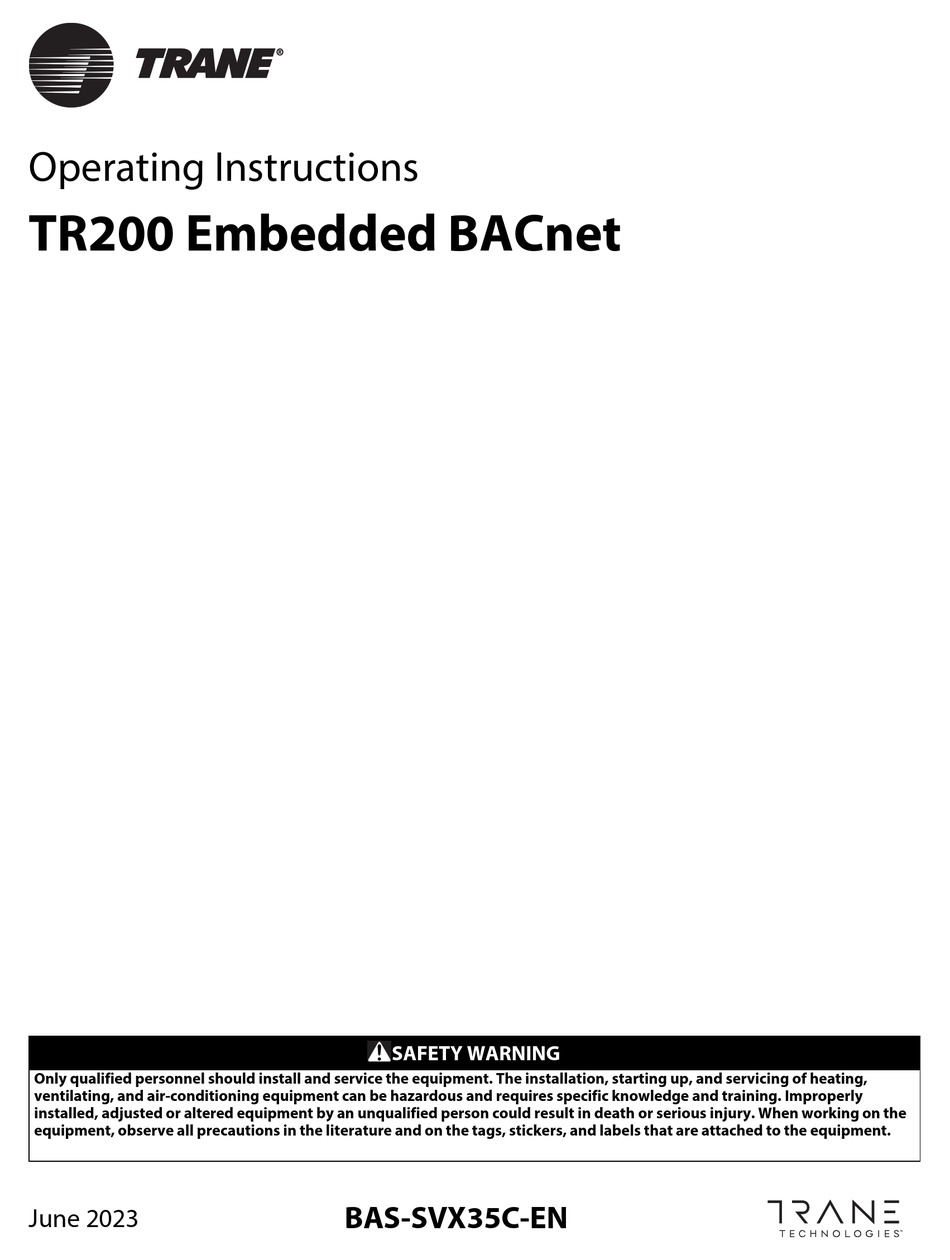 TRANE TR200 OPERATING INSTRUCTIONS MANUAL Pdf Download ManualsLib