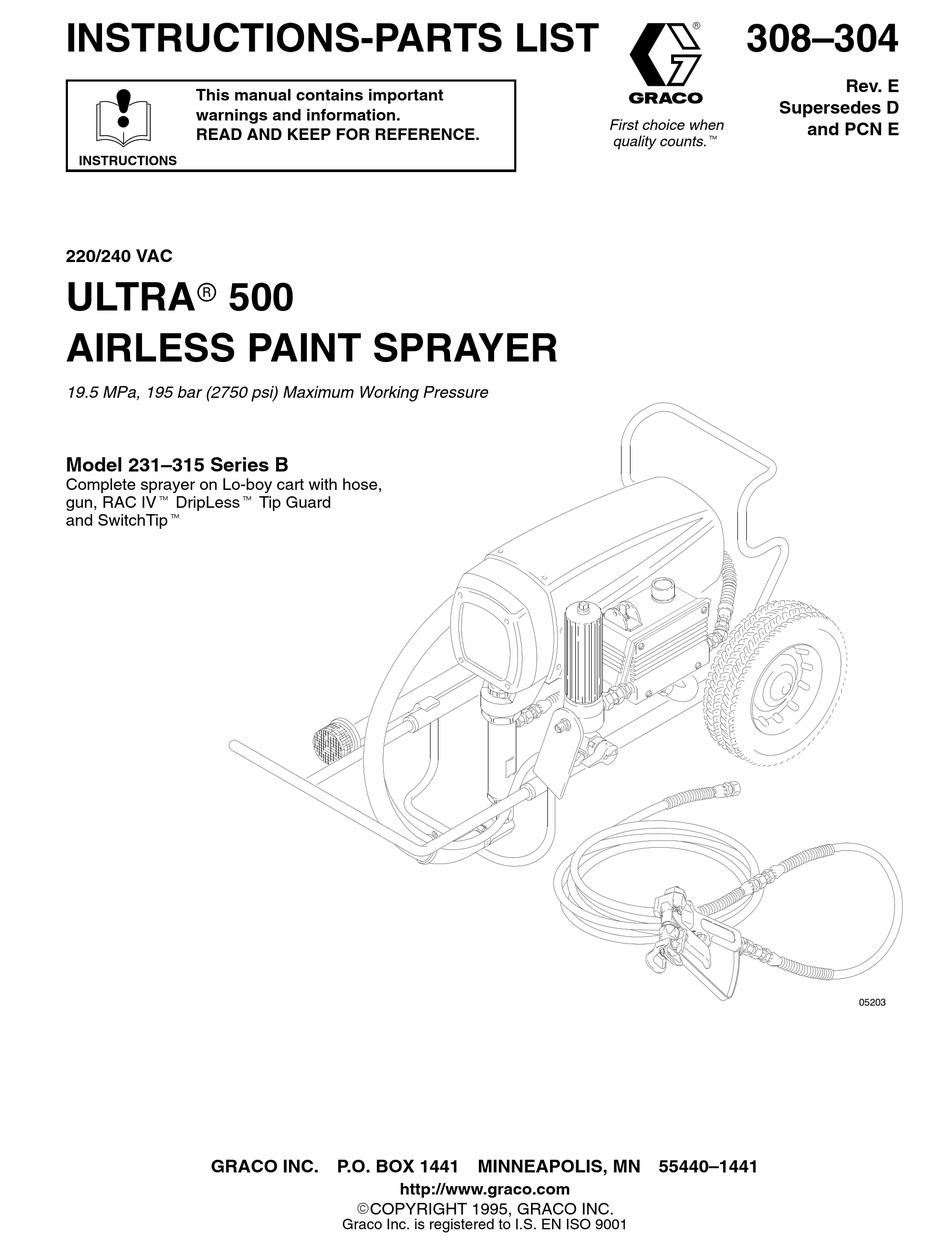 GRACO 231315 SERIES INSTRUCTIONSPARTS LIST MANUAL Pdf Download