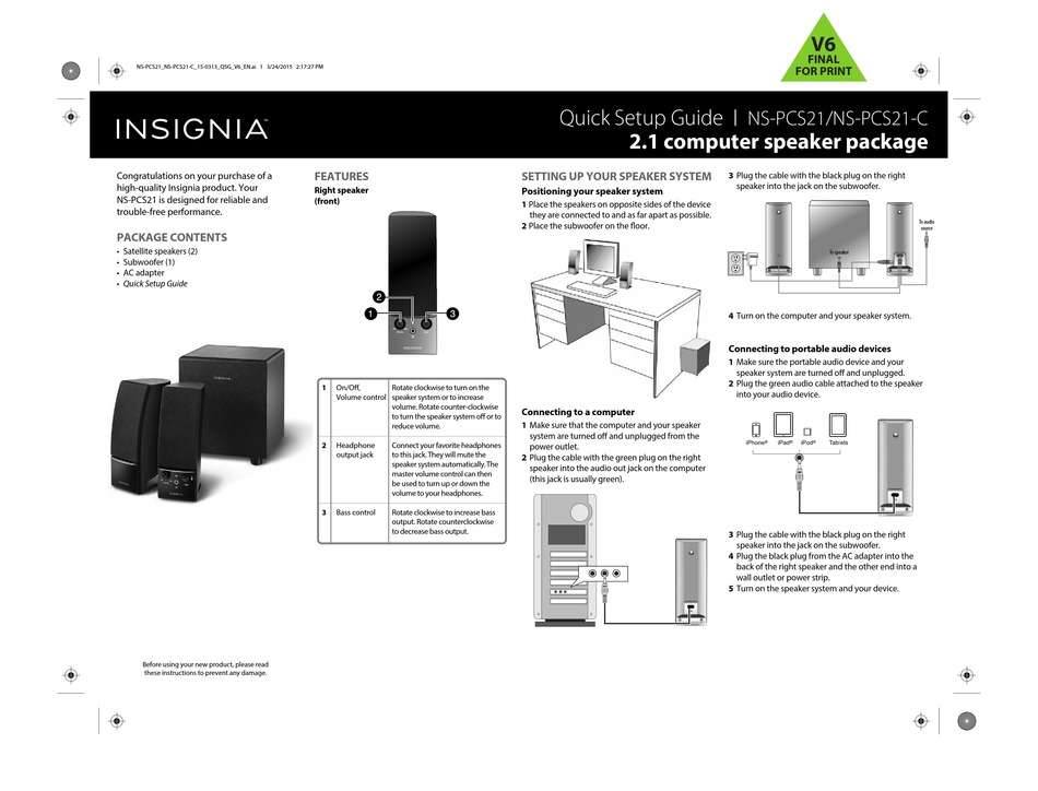 INSIGNIA NSPCS21C QUICK SETUP MANUAL Pdf Download ManualsLib