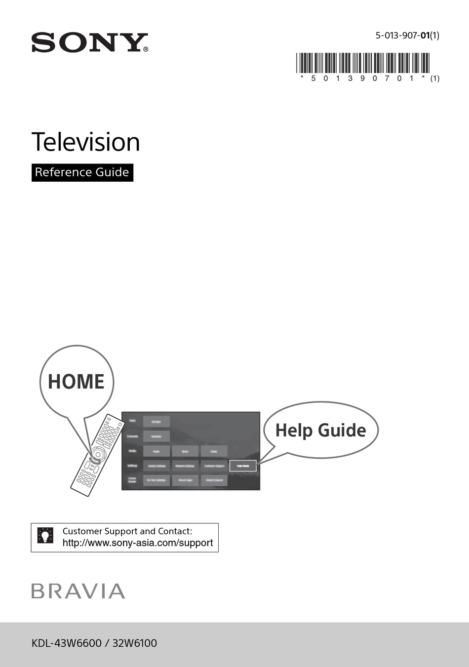 SONY BRAVIA KDL43W6600 REFERENCE MANUAL Pdf Download ManualsLib