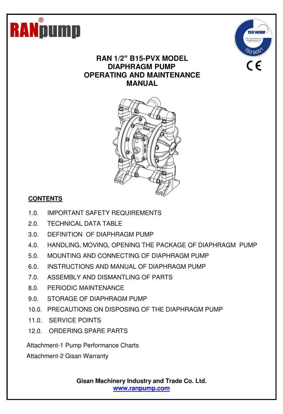 RANPUMP B15-PVX OPERATING AND MAINTENANCE MANUAL Pdf Download | ManualsLib