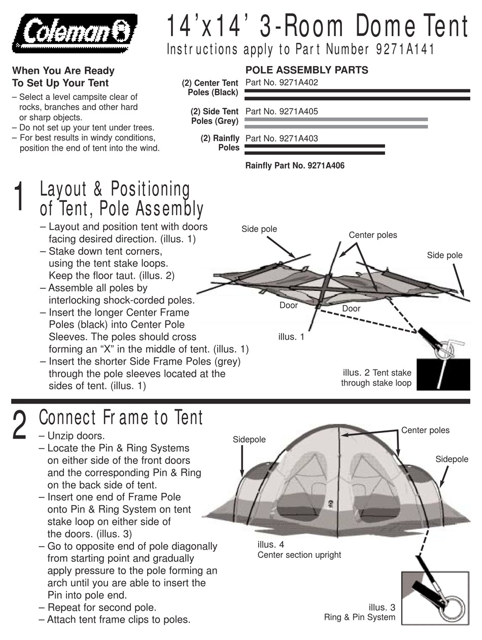 COLEMAN 9271A141 INSTRUCTIONS Pdf Download ManualsLib