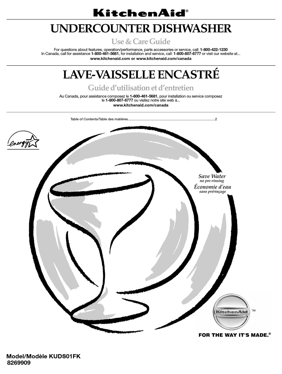 KITCHENAID KUDS01FK USE & CARE MANUAL Pdf Download ManualsLib