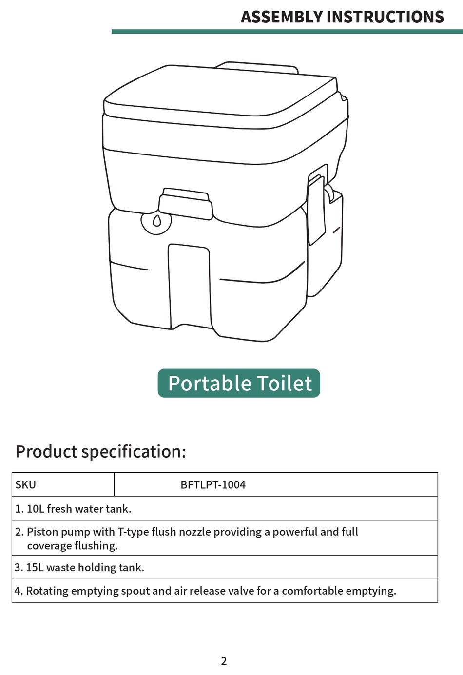 YITAHOME BFTLPT1004 ASSEMBLY INSTRUCTIONS Pdf Download ManualsLib