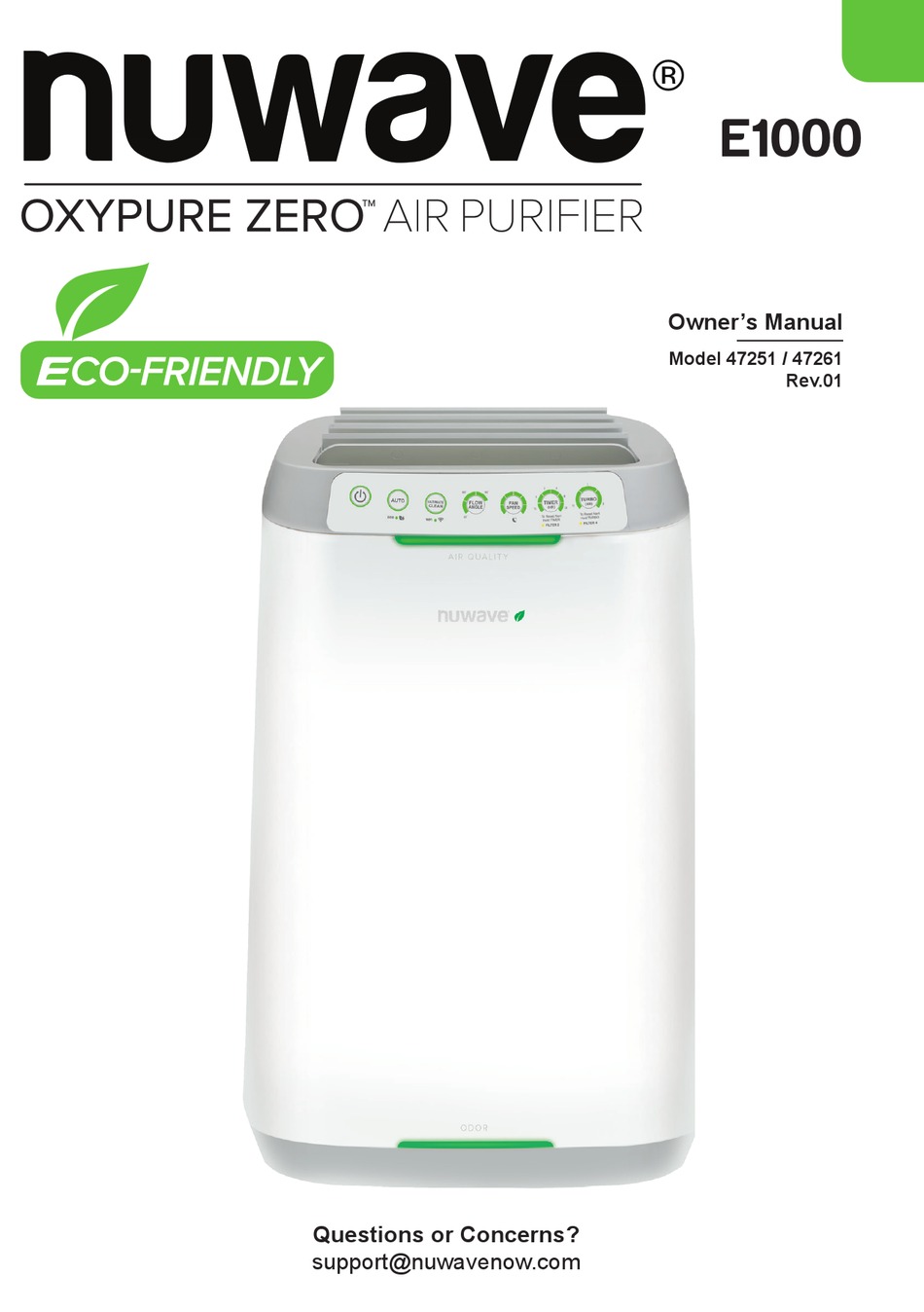 NUWAVE OXYPURE ZERO E1000 OWNER
