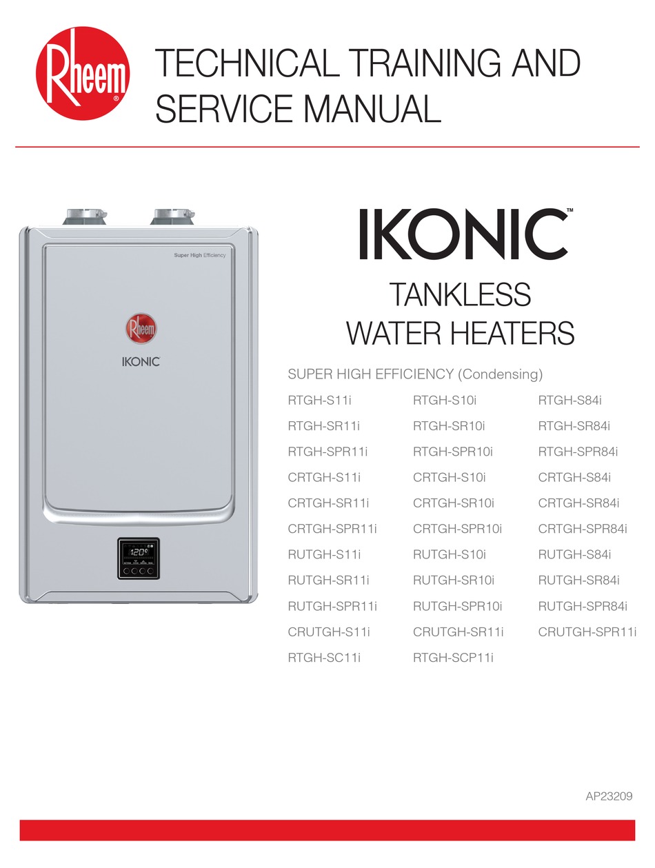 RHEEM ICONIC RTGHS11I TRAINING AND SERVICE MANUAL Pdf Download