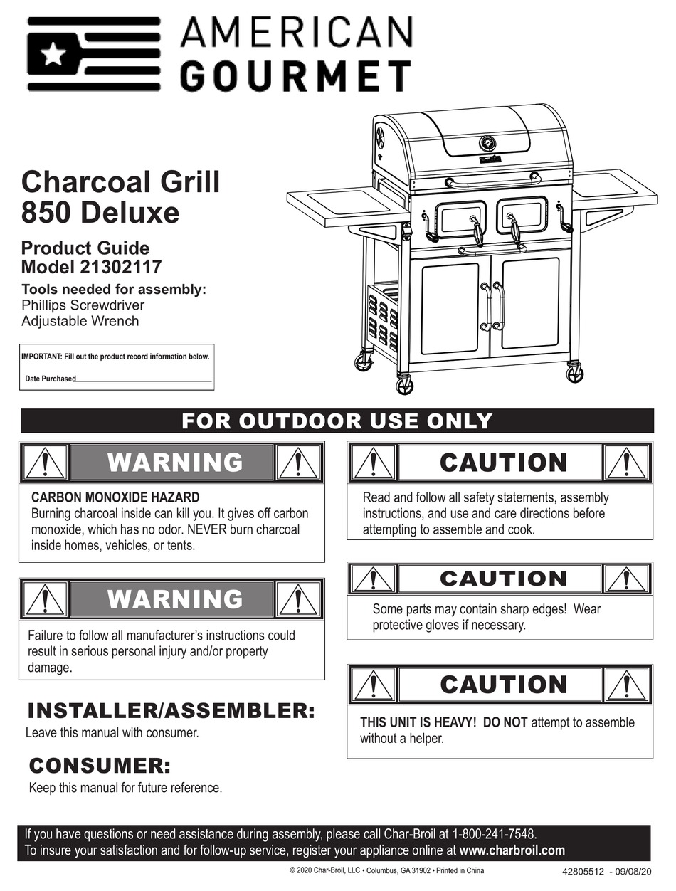 Assembly Char Broil American Gourmet 850 Deluxe Manual Page 9