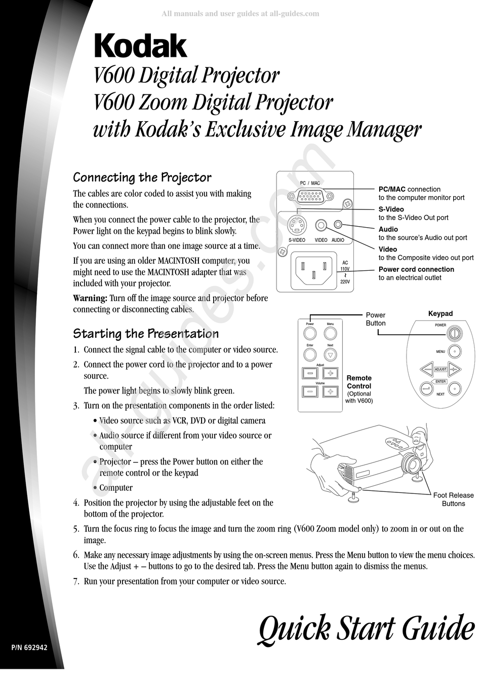 KODAK V600 MANUAL Pdf Download ManualsLib
