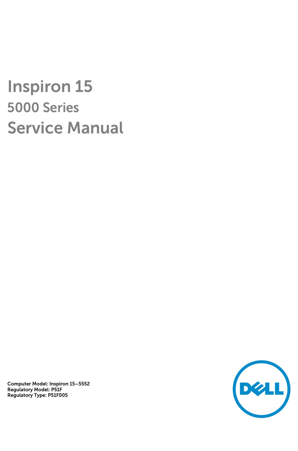 DELL INSPIRON 15-5552 SERVICE MANUAL Pdf Download | ManualsLib