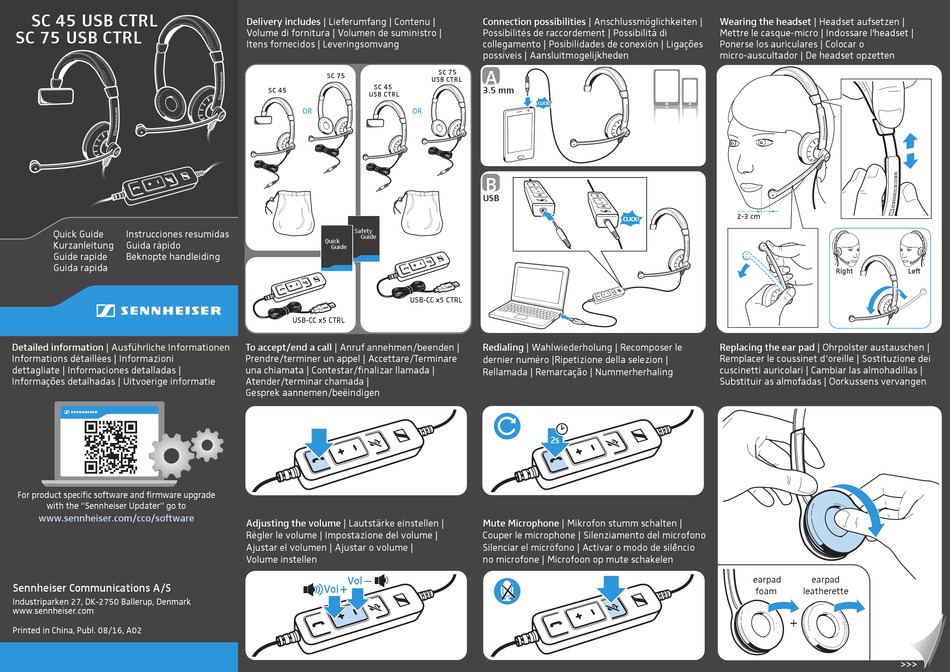 SENNHEISER SC 75 USB CTRL QUICK START MANUAL Pdf Download ManualsLib