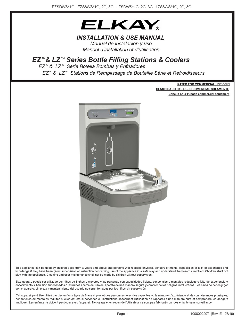 ELKAY EZS8WS 1G SERIES INSTALLATION & USE MANUAL Pdf Download ManualsLib