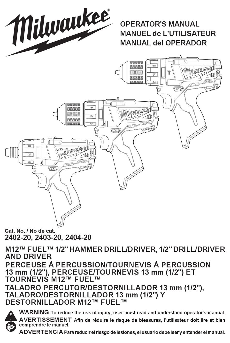 MILWAUKEE M12 FUEL 240320 OPERATOR'S MANUAL Pdf Download ManualsLib