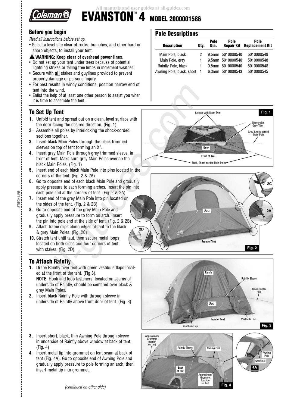 COLEMAN EVANSTON 4 MANUAL Pdf Download ManualsLib