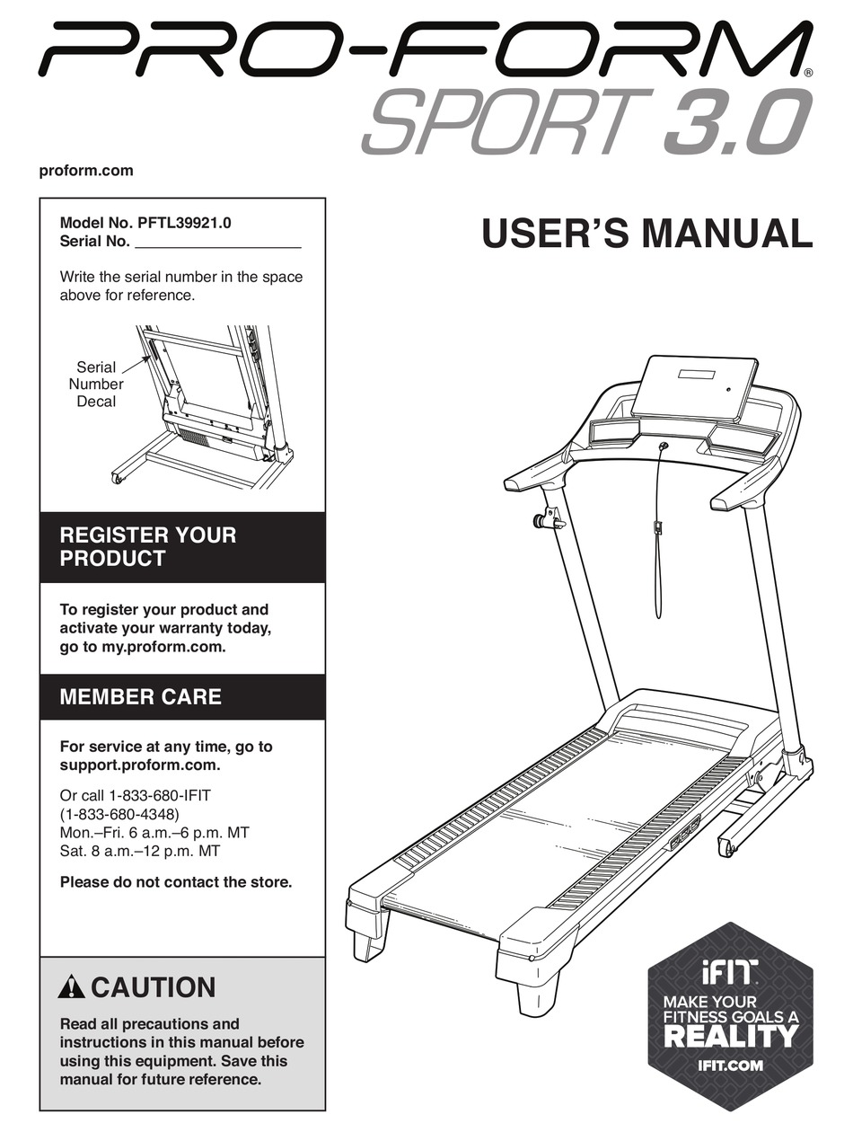 PROFORM PFTL39921.0 USER Pdf Download ManualsLib