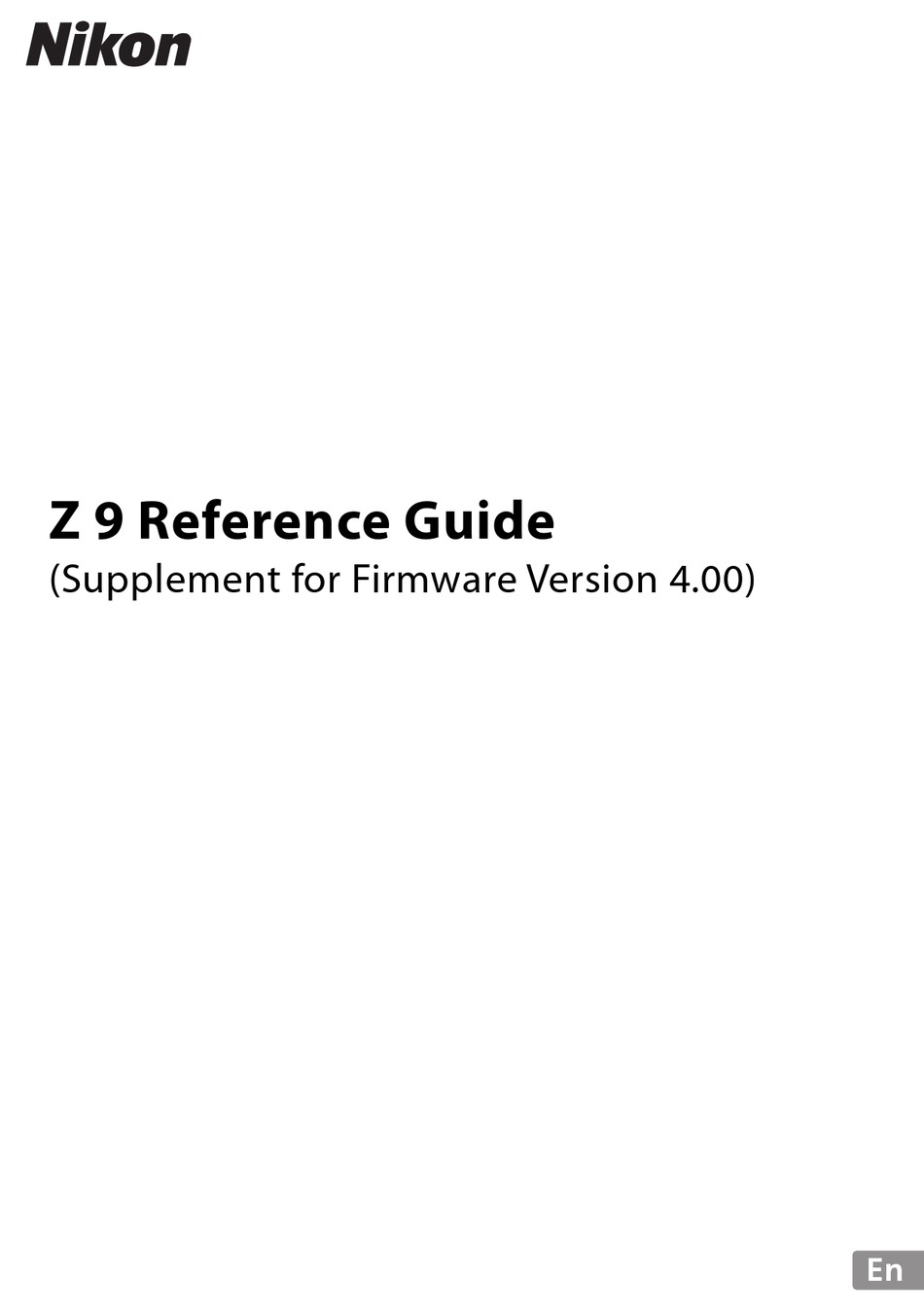 NIKON Z 9 REFERENCE MANUAL Pdf Download ManualsLib