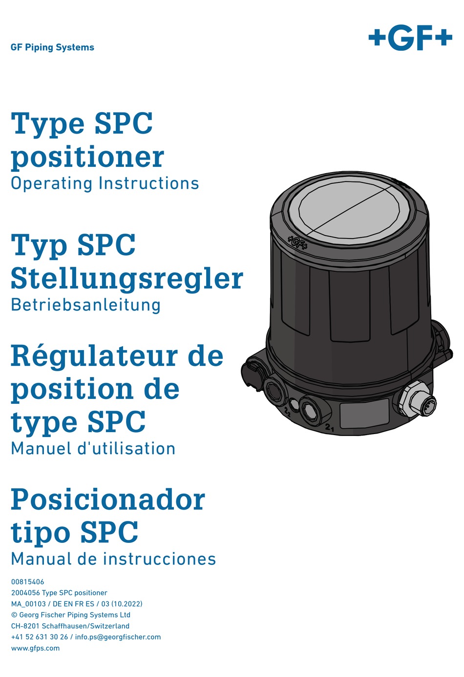 GF SPC OPERATING INSTRUCTIONS MANUAL Pdf Download ManualsLib