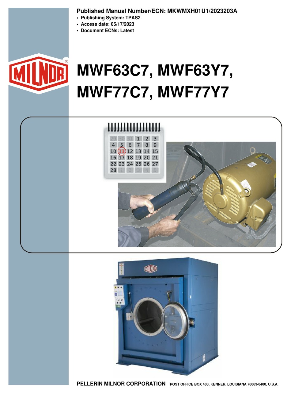 MILNOR MWF63C SERIES MAINTENANCE MANUAL Pdf Download ManualsLib