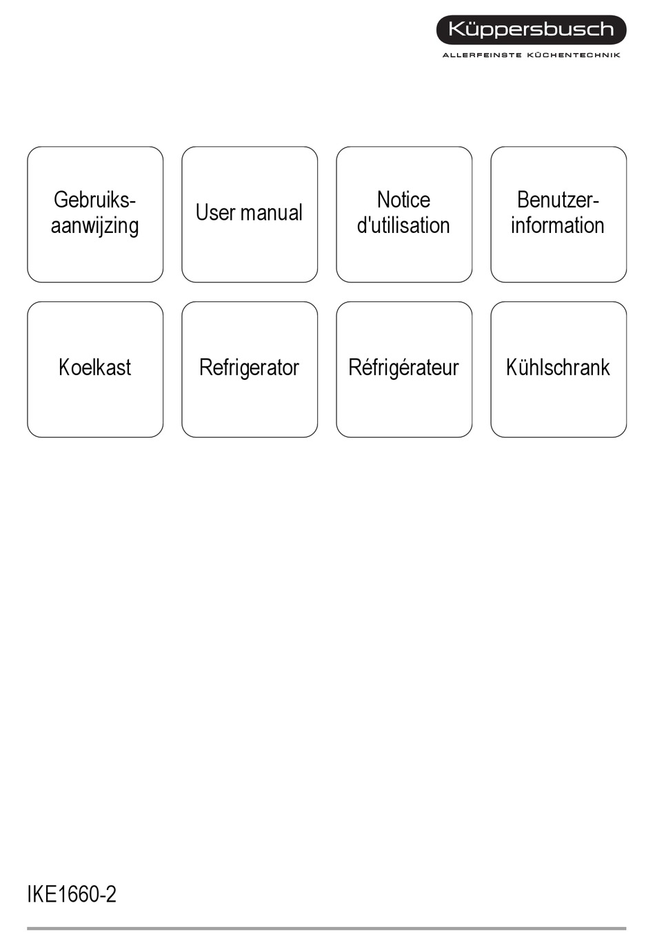 KUPPERSBUSCH IKE1660-2 USER MANUAL Pdf Download | ManualsLib