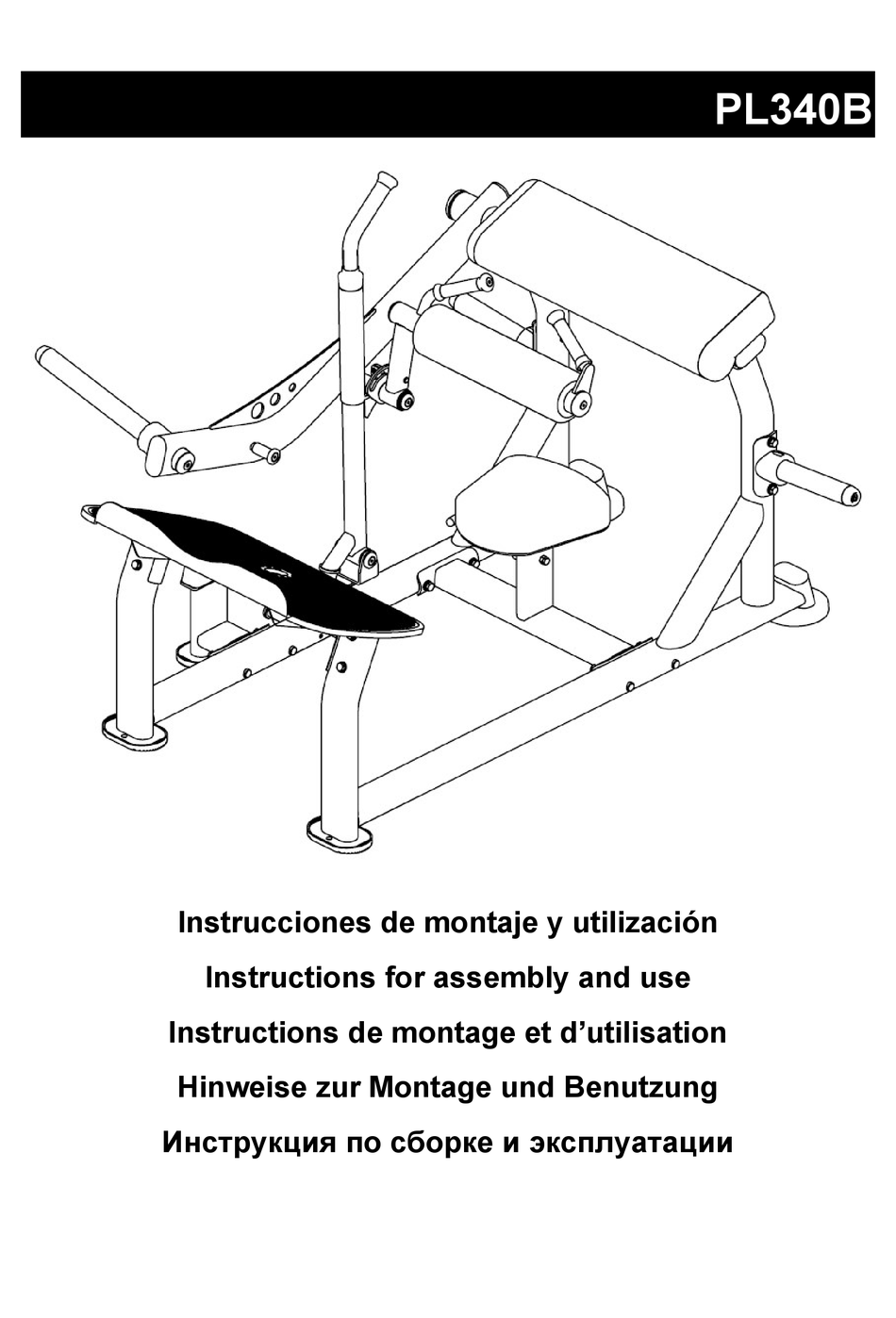 BH FITNESS PL340B INSTRUCTIONS FOR ASSEMBLY AND USE Pdf Download ...