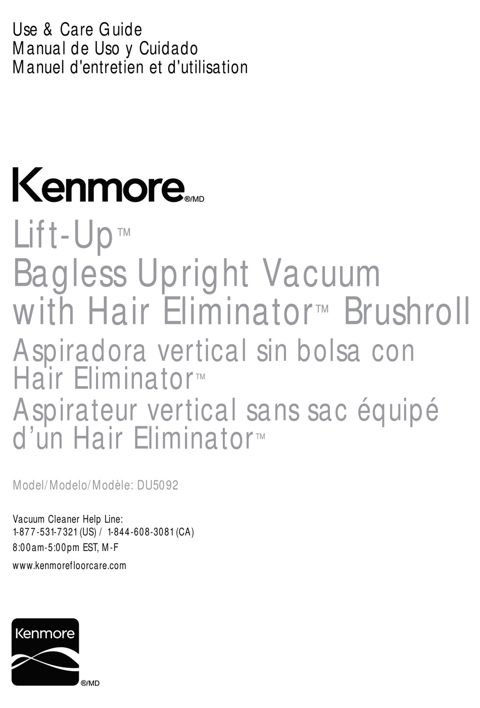 KENMORE LIFTUP DU5092 USE & CARE MANUAL Pdf Download ManualsLib