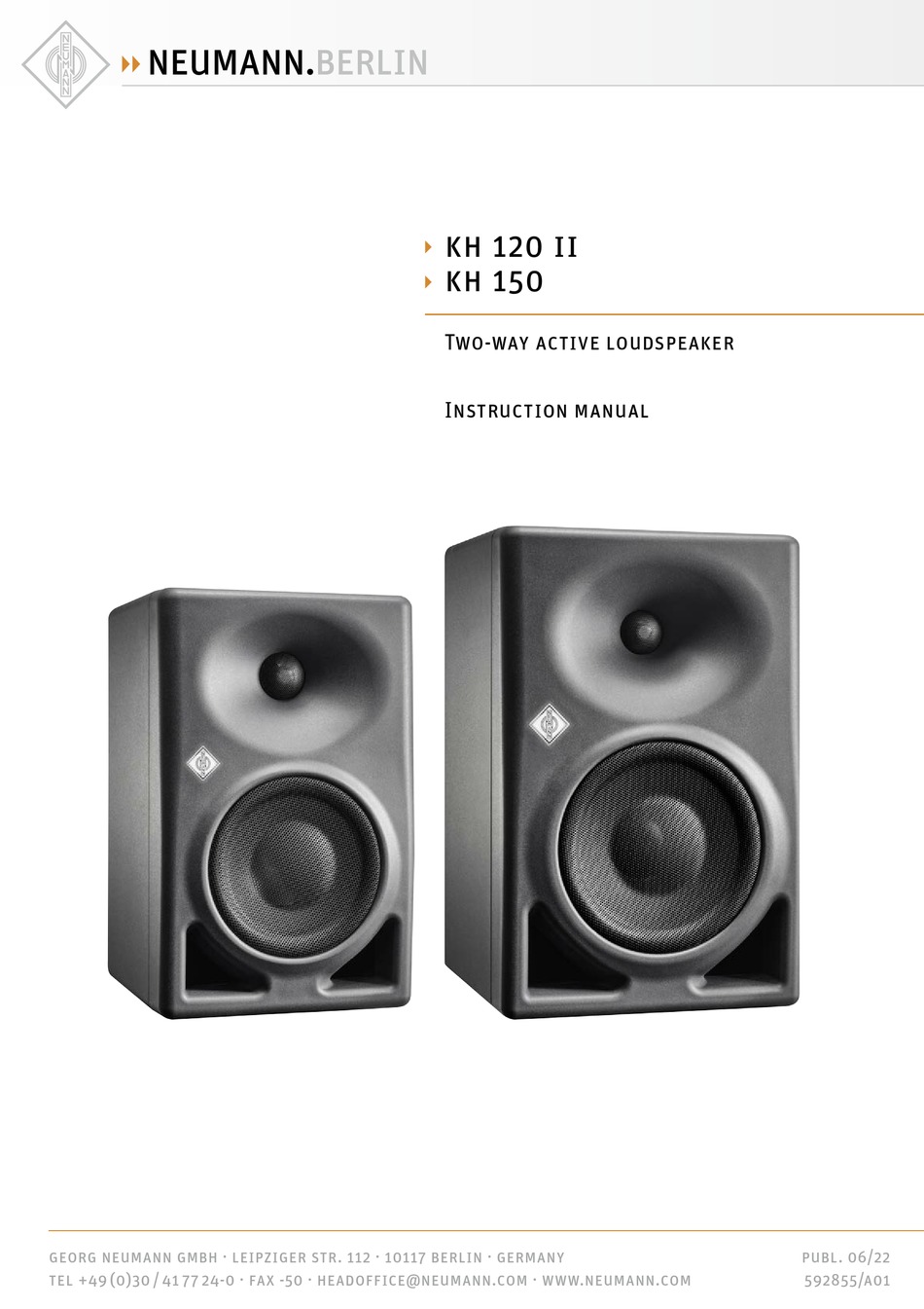 NEUMANN.BERLIN KH 120 II INSTRUCTION MANUAL Pdf Download ManualsLib