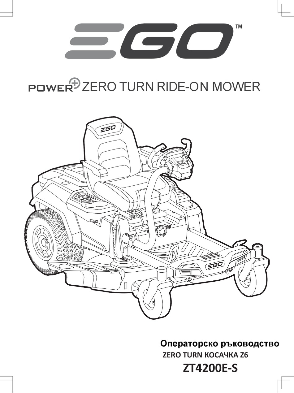 EGO POWER+ ZERO TURN Z6 INSTRUCTIONS MANUAL Pdf Download ManualsLib