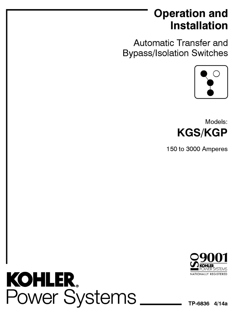 KOHLER KGS OPERATION AND INSTALLATION MANUAL Pdf Download ManualsLib   Kohler Kgs 