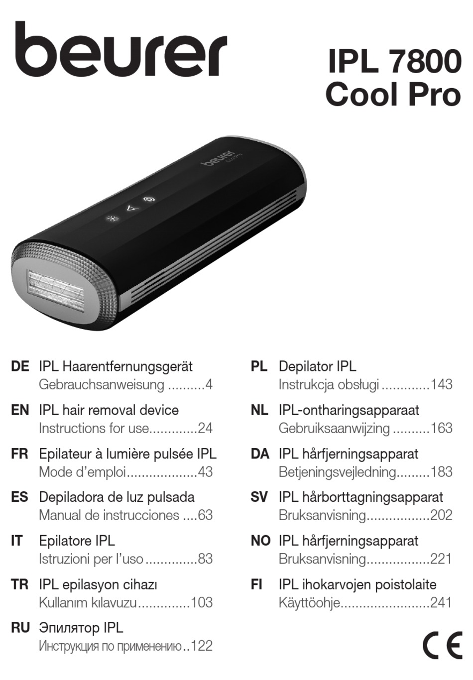 BEURER IPL 7800 COOL PRO INSTRUCTIONS FOR USE MANUAL Pdf Download