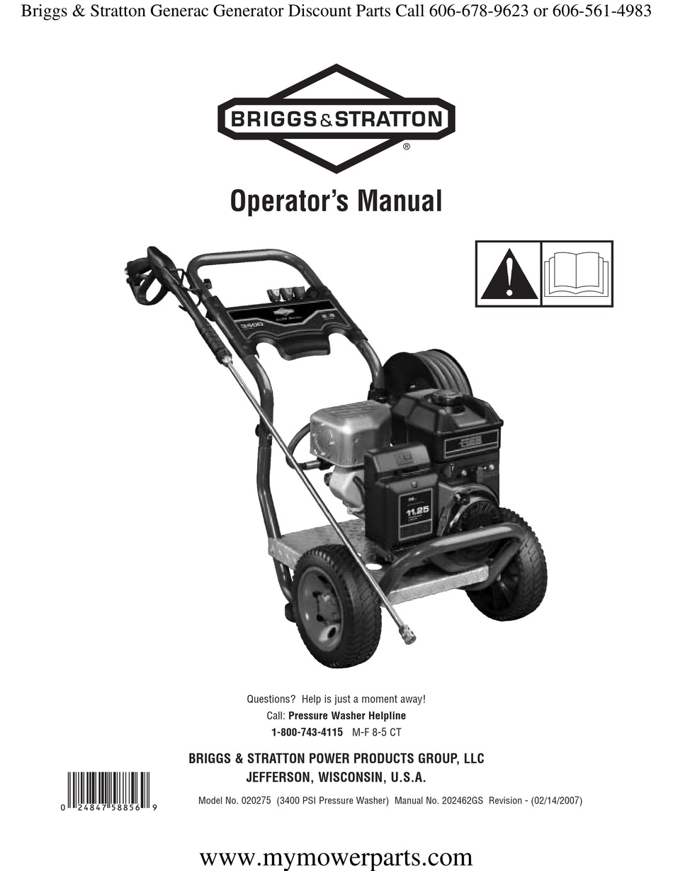 BRIGGS & STRATTON 020275 OPERATOR