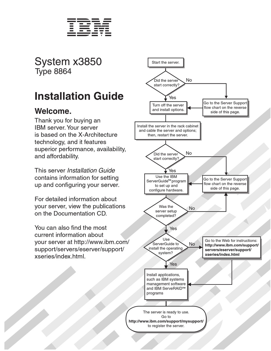 IBM SYSTEM X3850 INSTALLATION MANUAL Pdf Download | ManualsLib