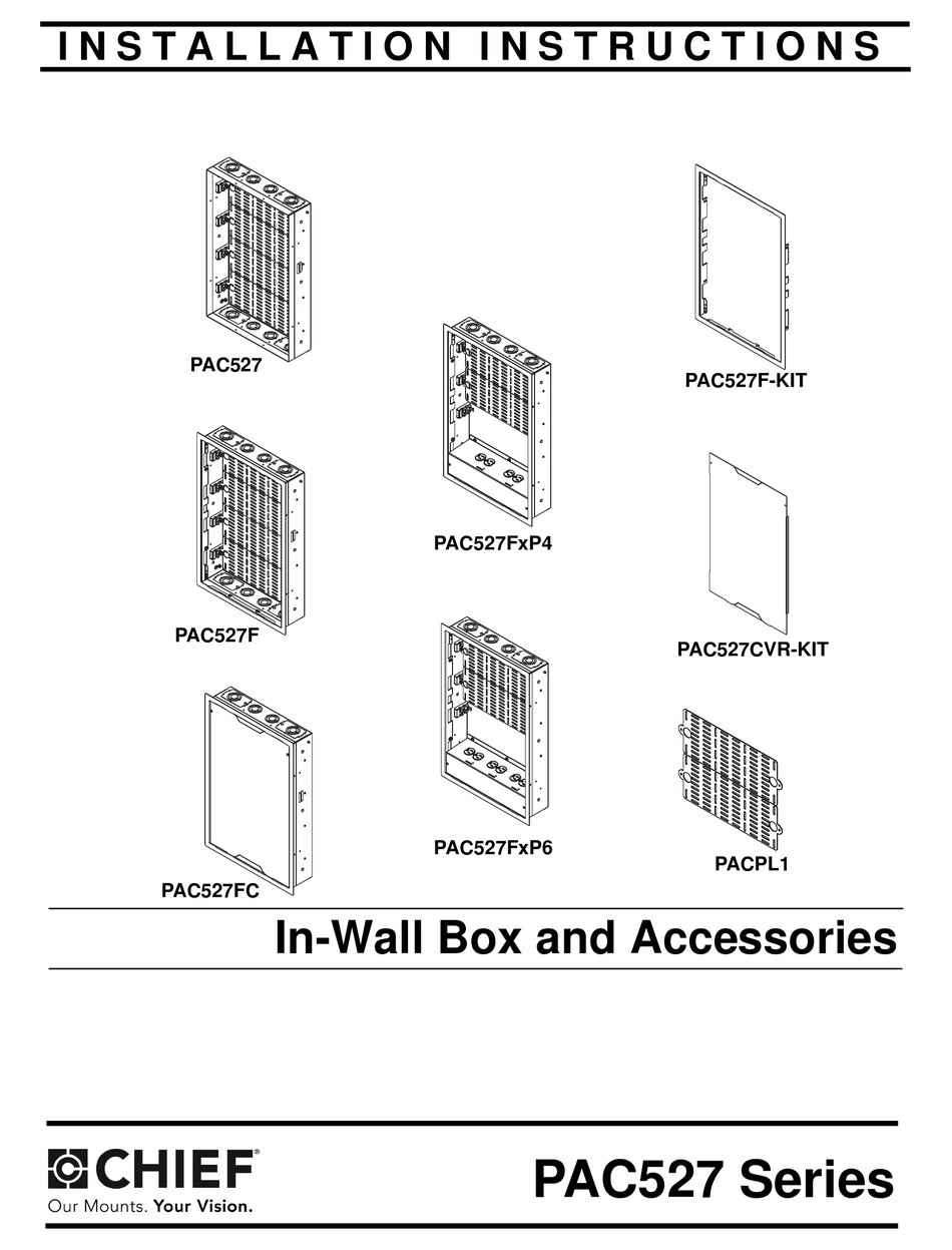CHIEF PAC527FKIT INSTALLATION INSTRUCTIONS MANUAL Pdf Download