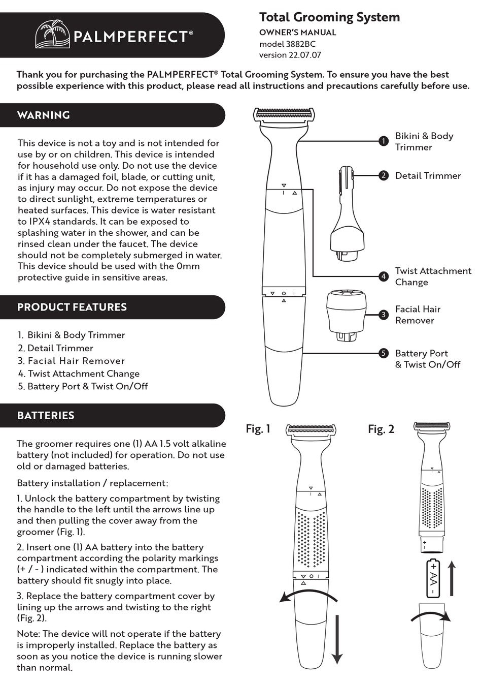 PALMPERFECT 3882BC OWNER'S MANUAL Pdf Download ManualsLib