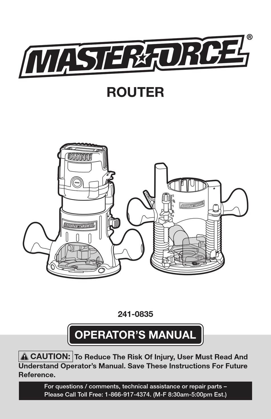 MASTERFORCE 2410835 OPERATOR'S MANUAL Pdf Download ManualsLib