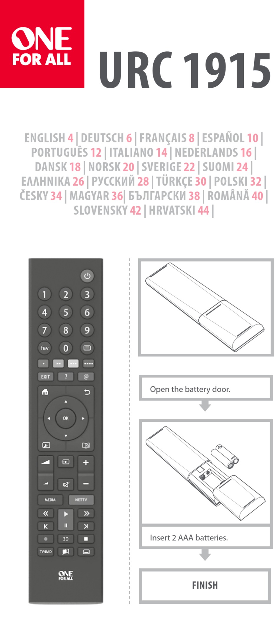 ONE FOR ALL URC 1915 MANUAL Pdf Download ManualsLib