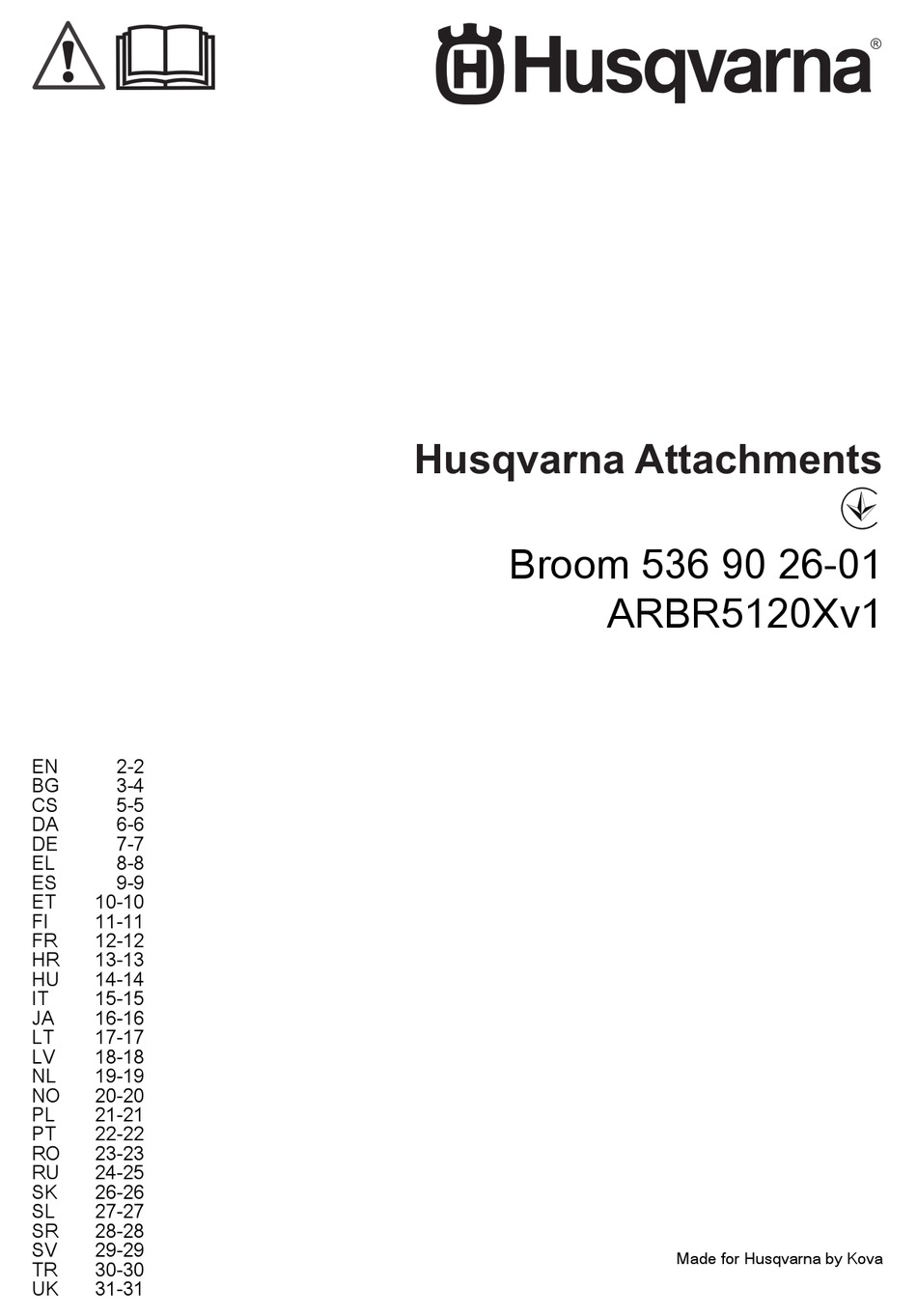 HUSQVARNA ARBR5120V1 INSTRUCTION MANUAL Pdf Download ManualsLib