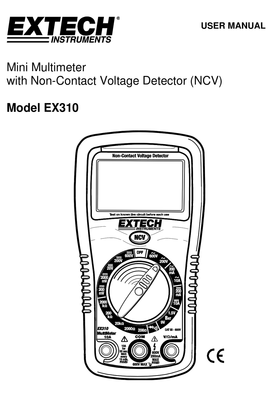 EXTECH INSTRUMENTS EX310-NIST USER MANUAL Pdf Download | ManualsLib