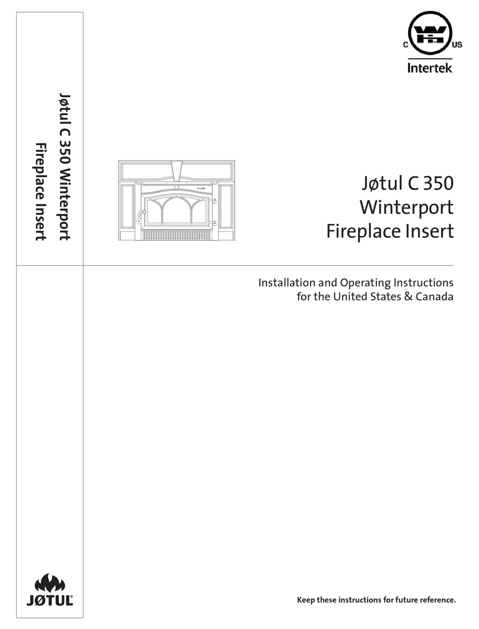 JØTUL WINTERPORT C 350 INSTALLATION AND OPERATING INSTRUCTIONS MANUAL