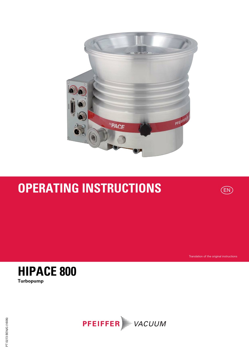PFEIFFER VACUUM HIPACE 800 OPERATING INSTRUCTIONS MANUAL Pdf Download