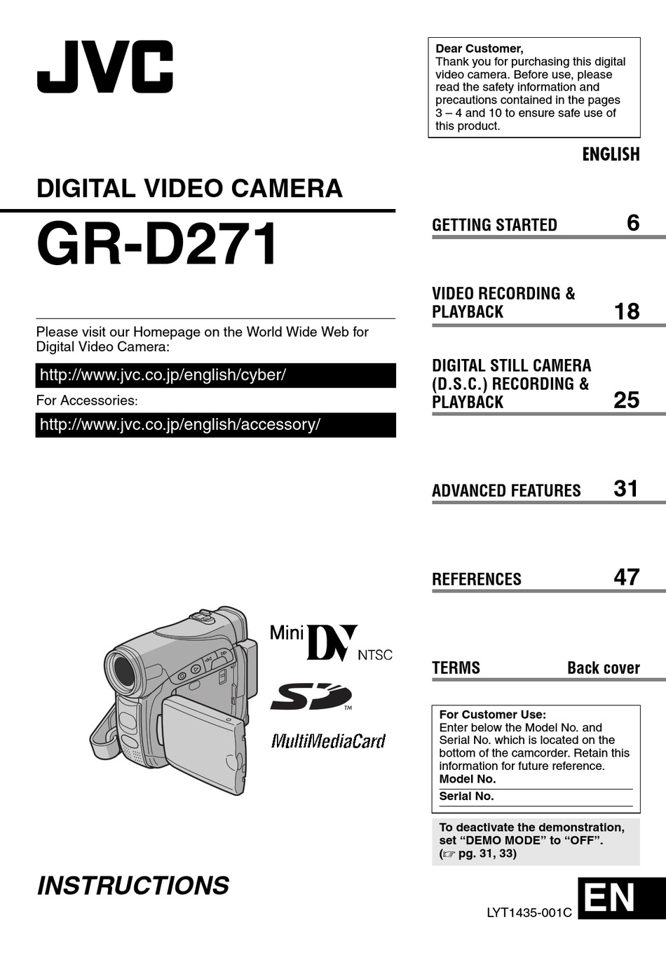 JVC GRD271 INSTRUCTIONS MANUAL Pdf Download ManualsLib