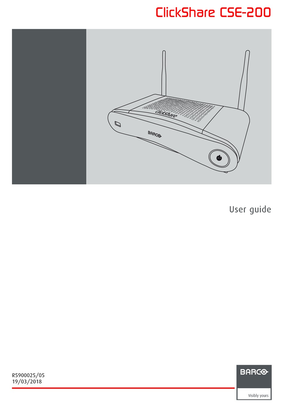 BARCO CLICKSHARE CSE200 USER MANUAL Pdf Download ManualsLib