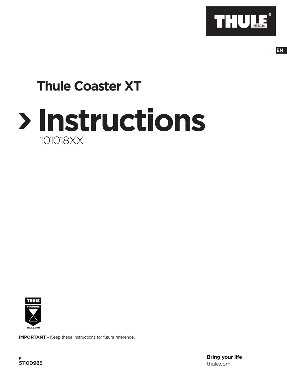 THULE 101018 SERIES INSTRUCTIONS MANUAL Pdf Download ManualsLib