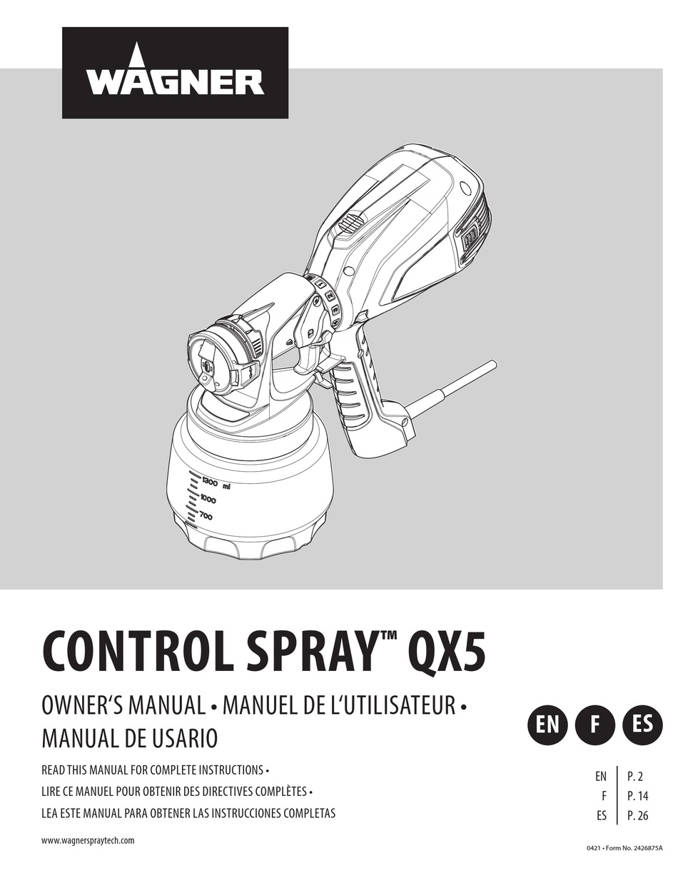 WAGNER CONTROL SPRAY QX5 OWNER