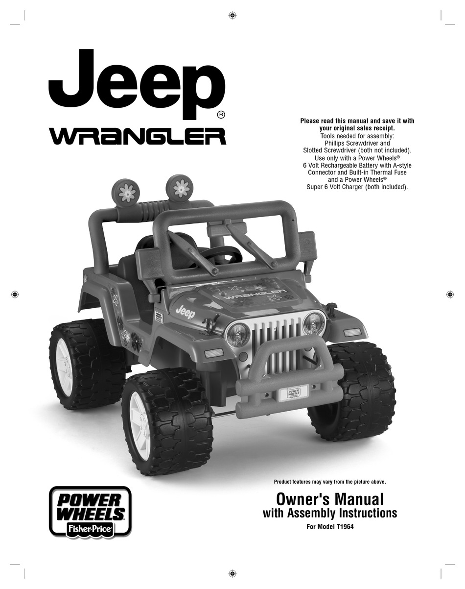 FISHERPRICE POWER WHEELS JEEP WRANGLER T1964 OWNER