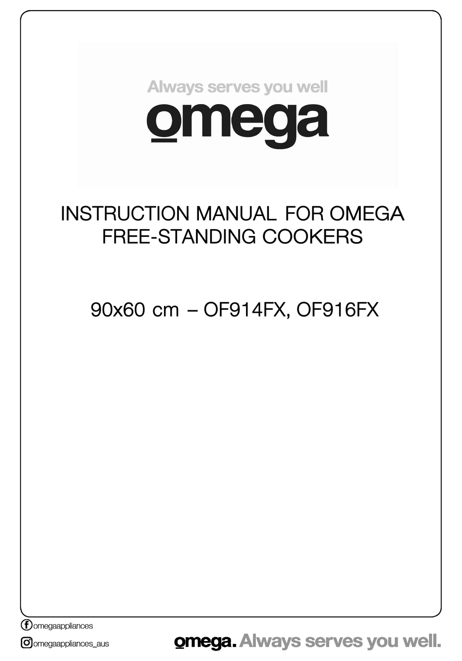 OMEGA OF914FX INSTRUCTION MANUAL Pdf Download ManualsLib