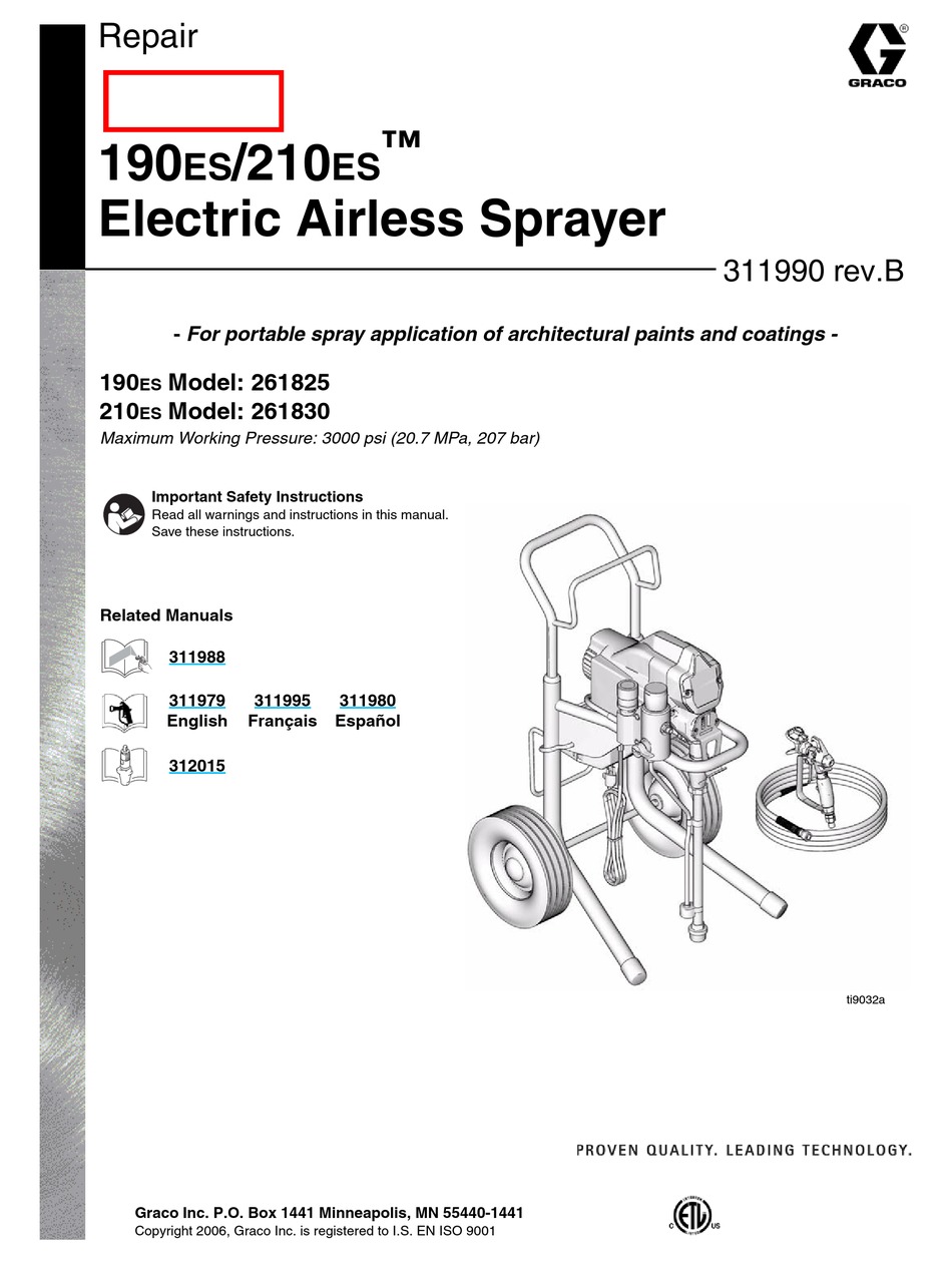 GRACO 210ES REPAIR MANUAL Pdf Download | ManualsLib