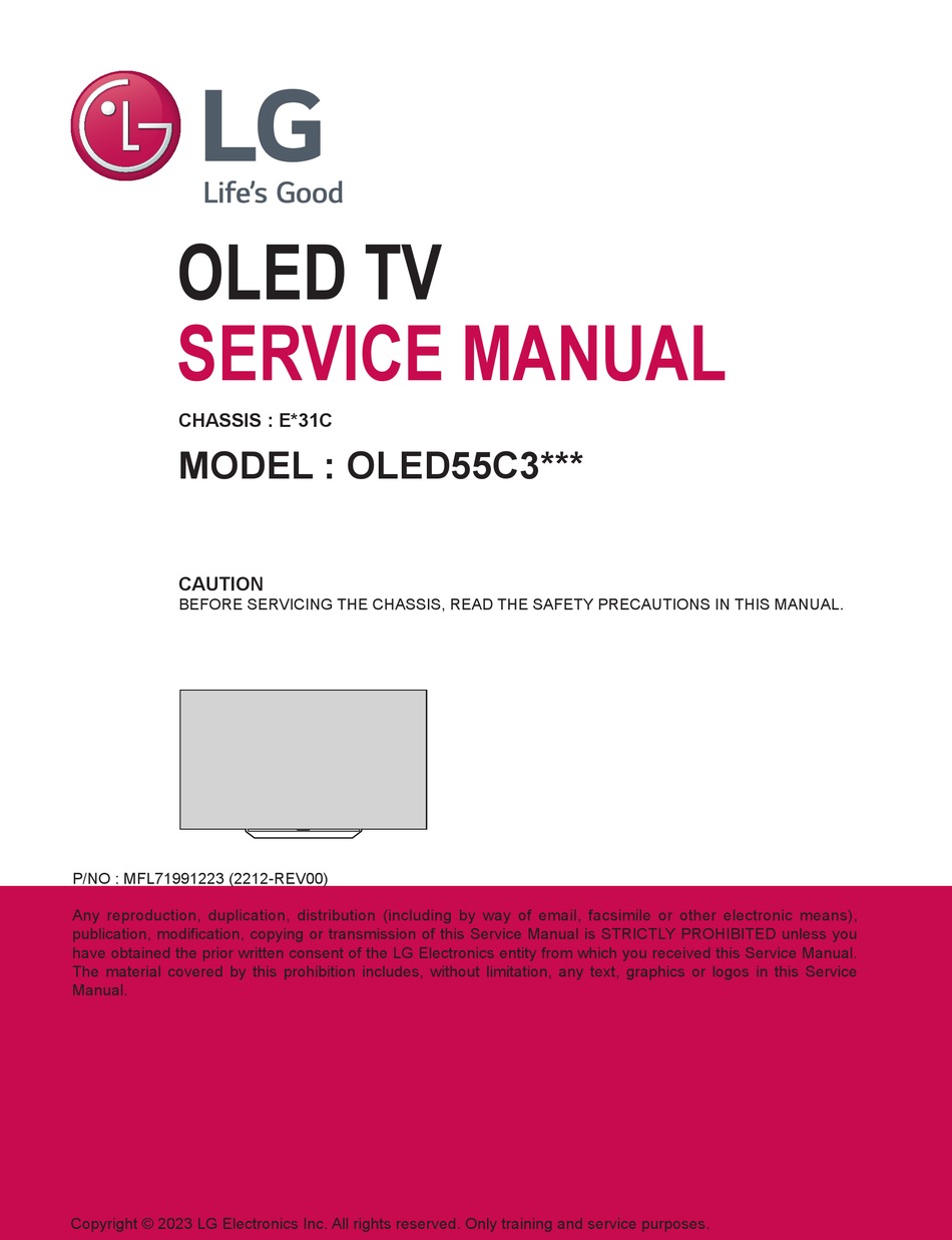 LG OLED55C3 SERIES SERVICE MANUAL Pdf Download ManualsLib