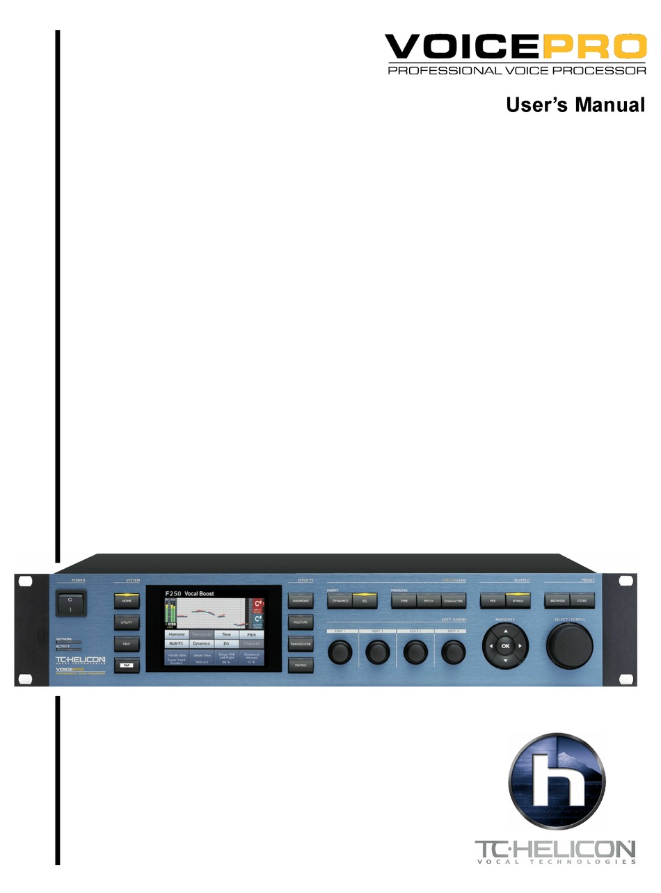 TCHELICON VOICEPRO INSTRUCTION MANUAL Pdf Download ManualsLib