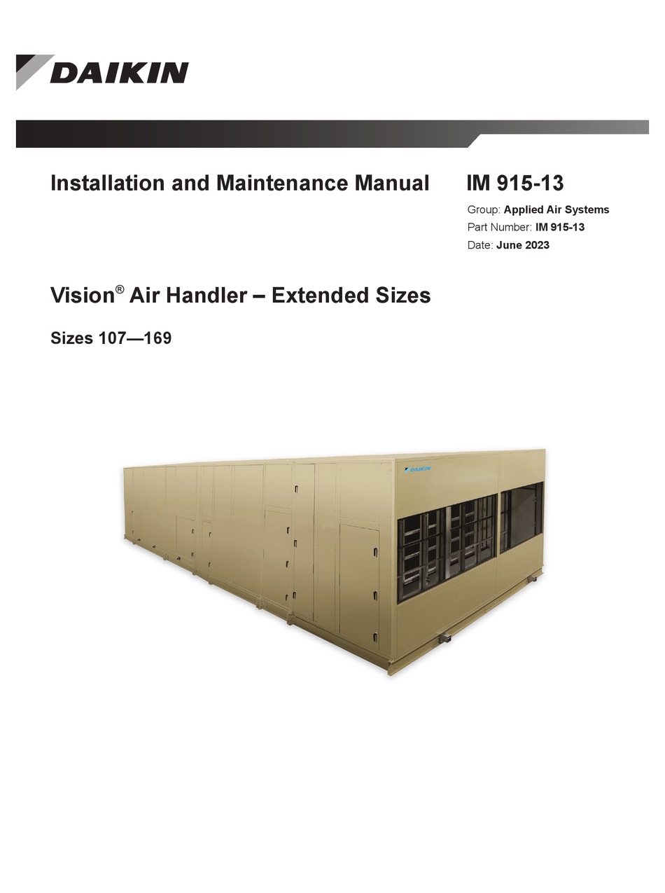 DAIKIN VISION INSTALLATION AND MAINTENANCE MANUAL Pdf Download ManualsLib