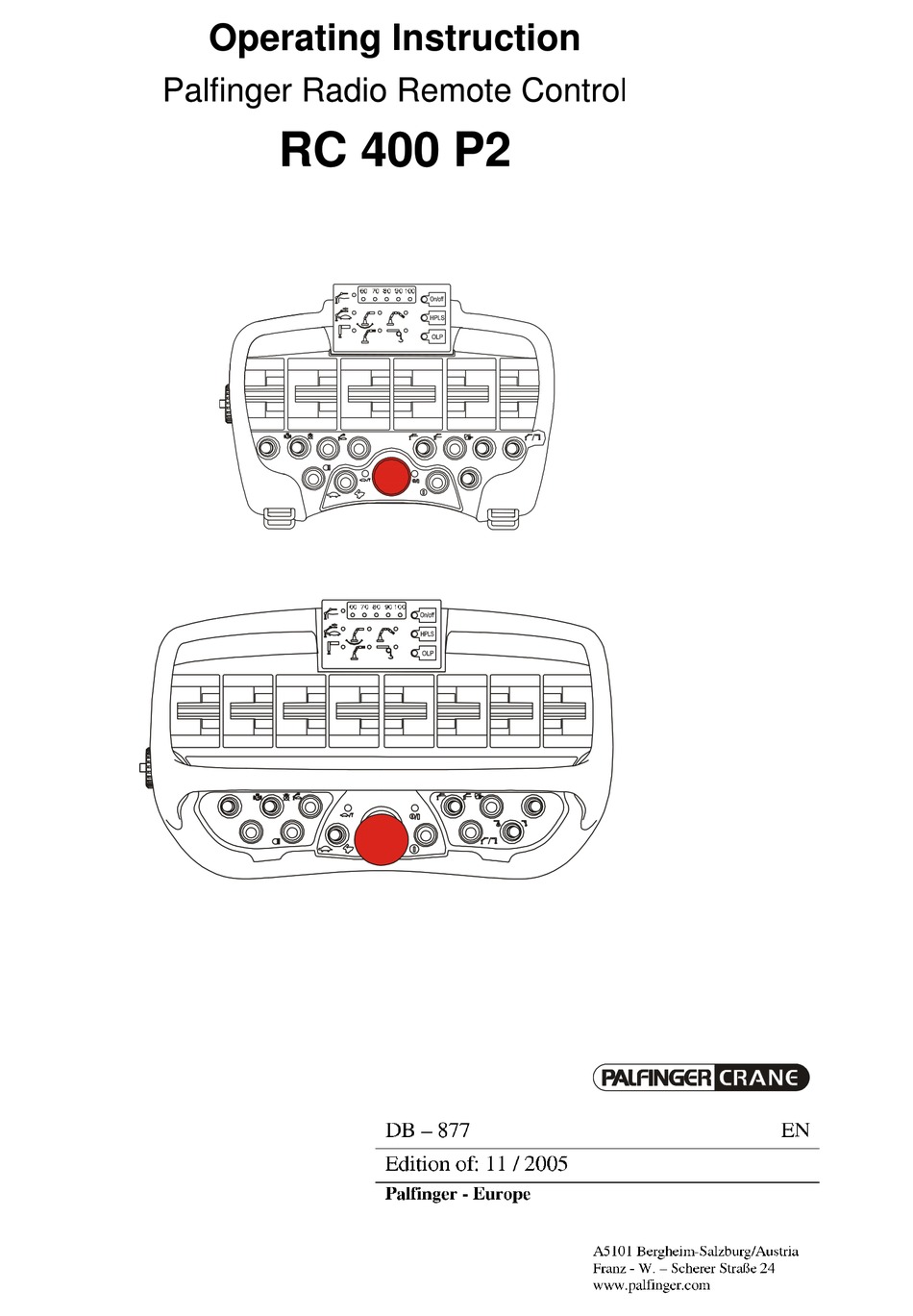 PALFINGER CRANE RC 400 P2 OPERATING INSTRUCTIONS MANUAL Pdf Download